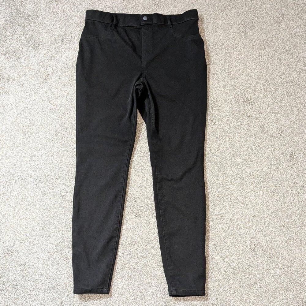 TIME AND TRU Black Stretch Pull-On High Rise Jeggings; Size L
